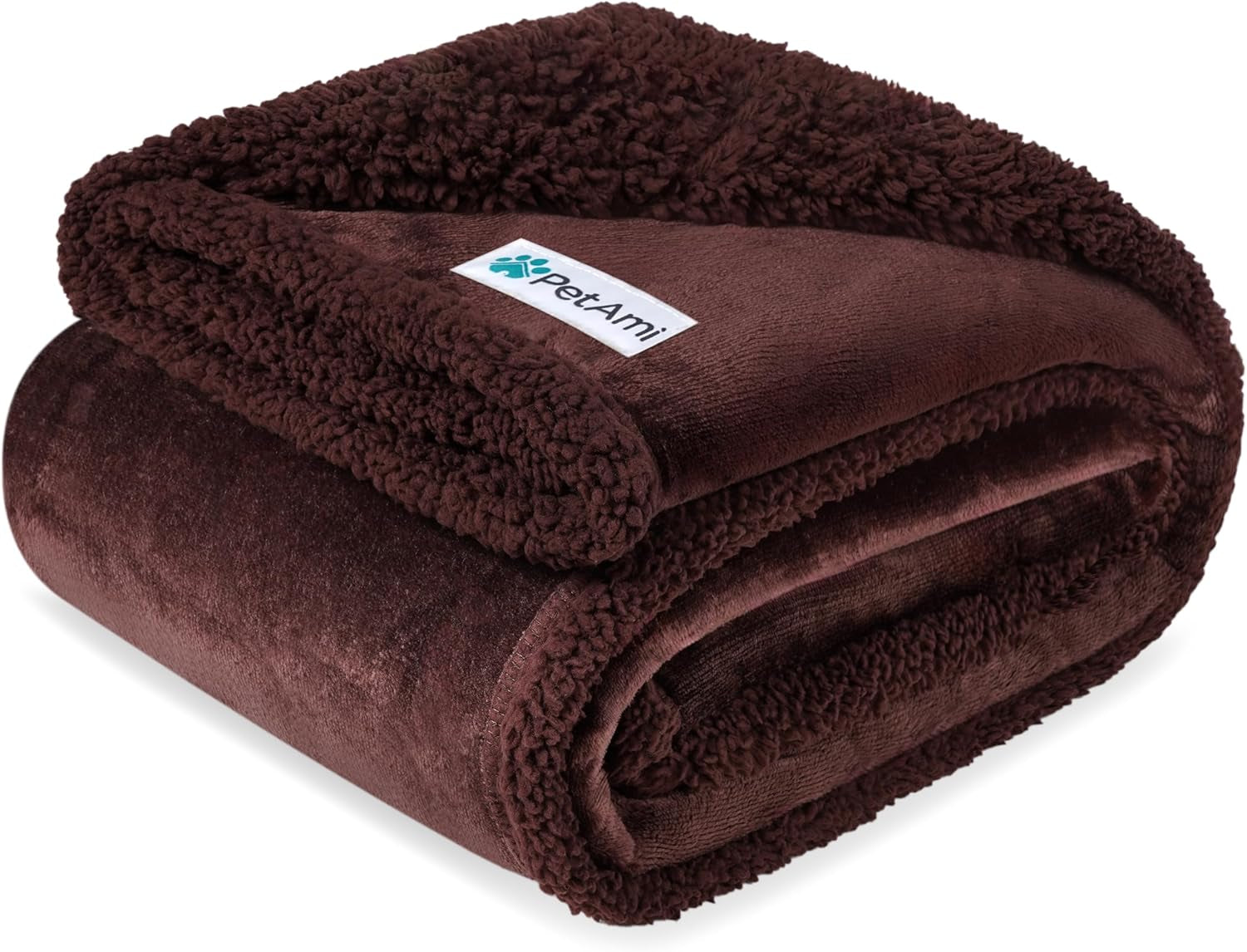 Waterproof Dog Blanket for Medium Large Dog Puppy Cat Throw for Couch Cover Leakproof Protection, Sherpa Fleece, Reversible Soft Washable 60X40 Brown Brown